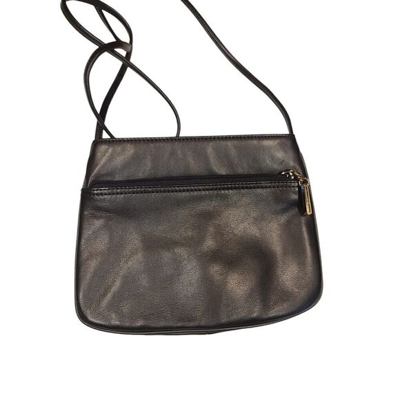 Giani Bernini Small Black Genuine Leather Crossbody Double Zipper Purse | EUC - Picture 1 of 12